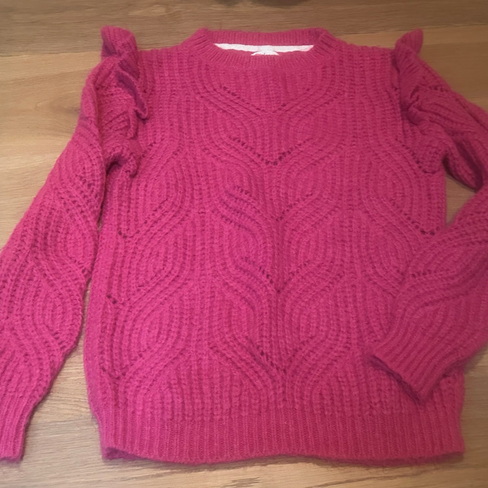 Boden Fuchsia Cable Knit Sweater